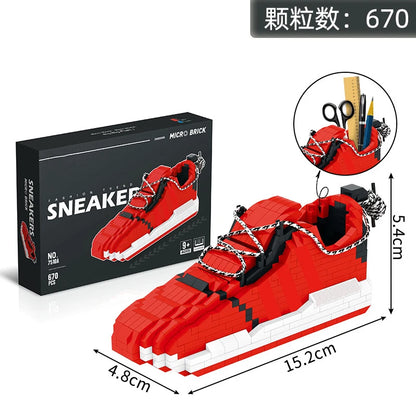Creative Sneaker Series Building Block Toy Sport Shoe Building Model for Kids Pen container Block Toys Birthday Gifts Toys Gifts