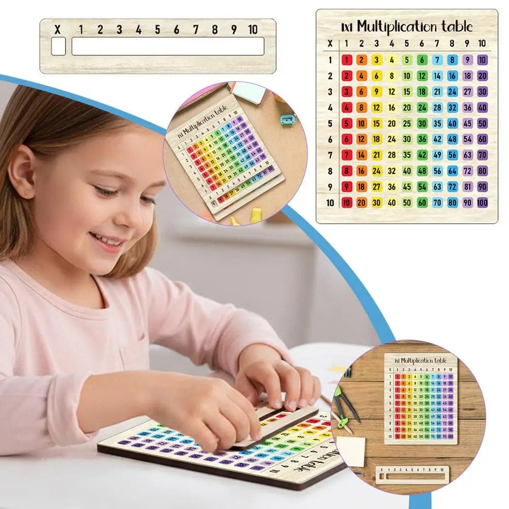 Montessori Wooden Multiplication Table Rainbow Math Learning Board Set Educational Wood Grid Toys For Back To School Gift