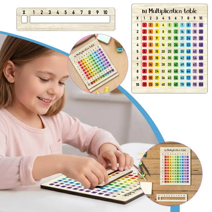 Montessori Wooden Multiplication Table Rainbow Math Learning Board Set Educational Wood Grid Toys For Back To School Gift