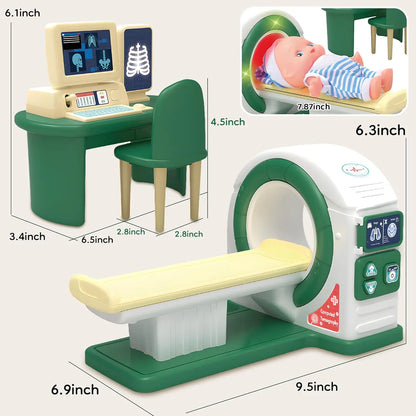 Doctor Kit for Toddlers,Realistic Kids Doctor Playset with Toy Stethoscope, Medical Tools & CT Scanner,Educational Birthday Gift