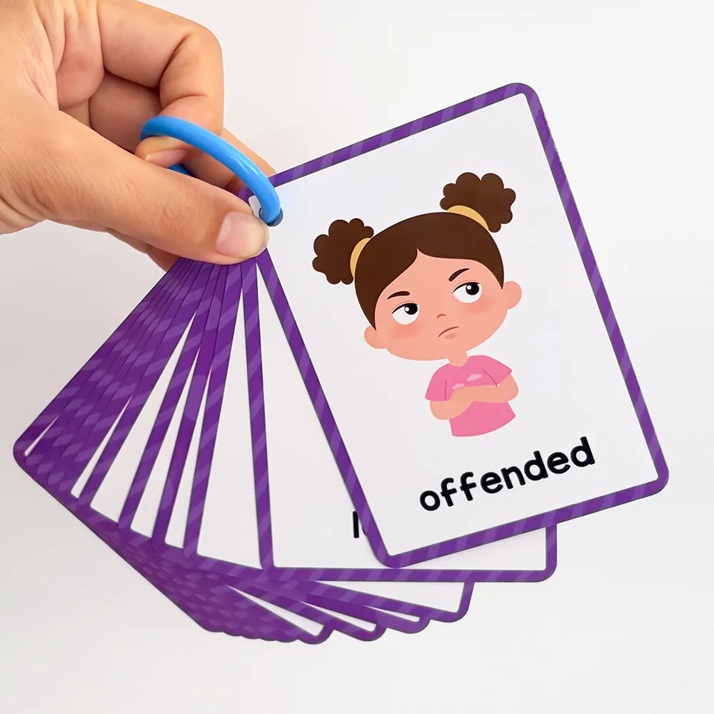 15 Cards Kids Emotion Flashcards Toddler Feelings Cognition Cards Preschool Early Educational Toys English Learning Flash Cards
