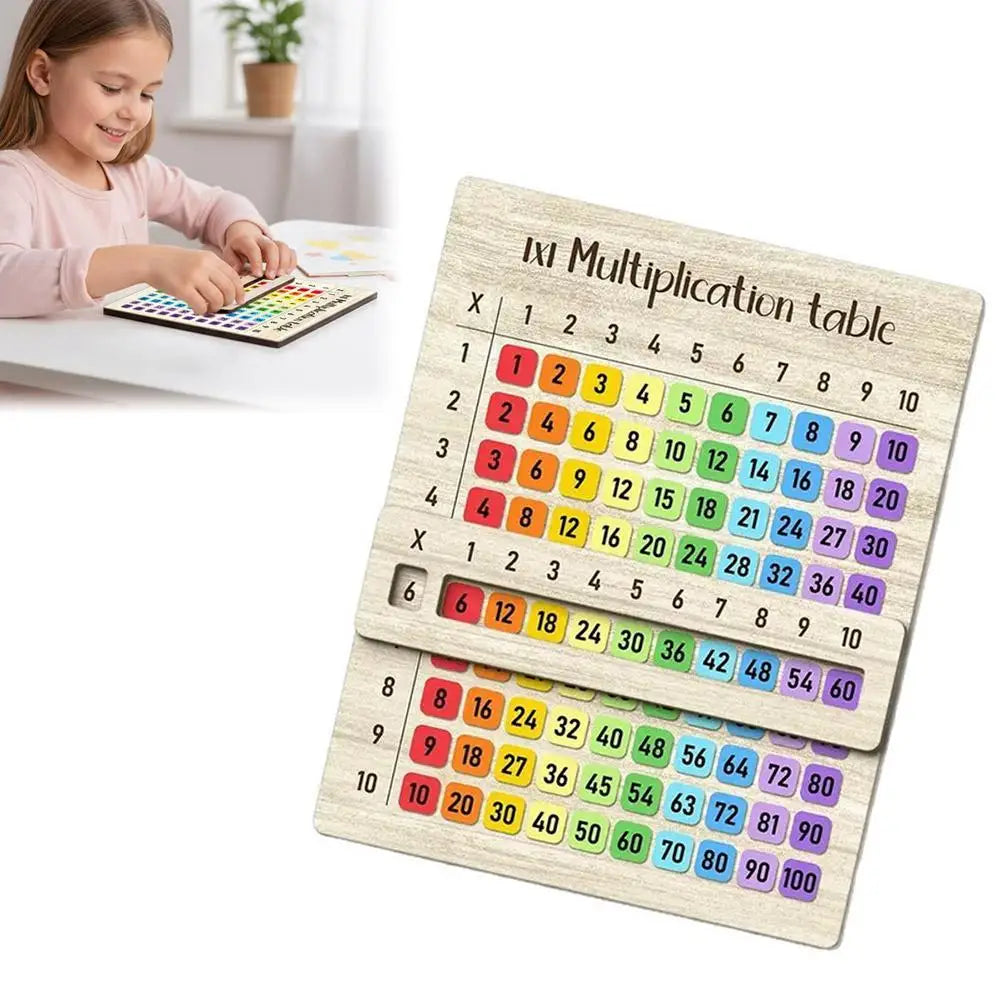 Montessori Wooden Multiplication Table Rainbow Math Learning Board Set Educational Wood Grid Toys For Back To School Gift