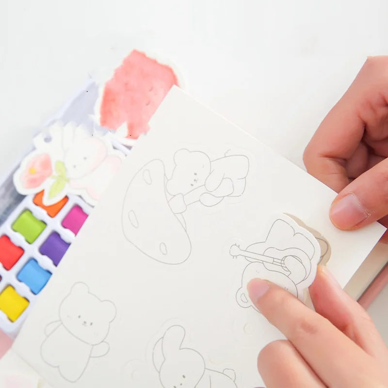 Creative Watercolor Cubes Art Set - Reusable Coloring Book & Painting Kit for Kids, Educational Art Gift for Toddler Preschool