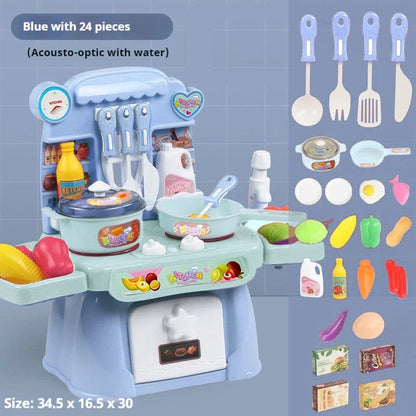 Kids Electric Kitchen Toy Set with Light & Sound Effects, Fun Educational Cooking Playset for Imaginative Role Play & Learning