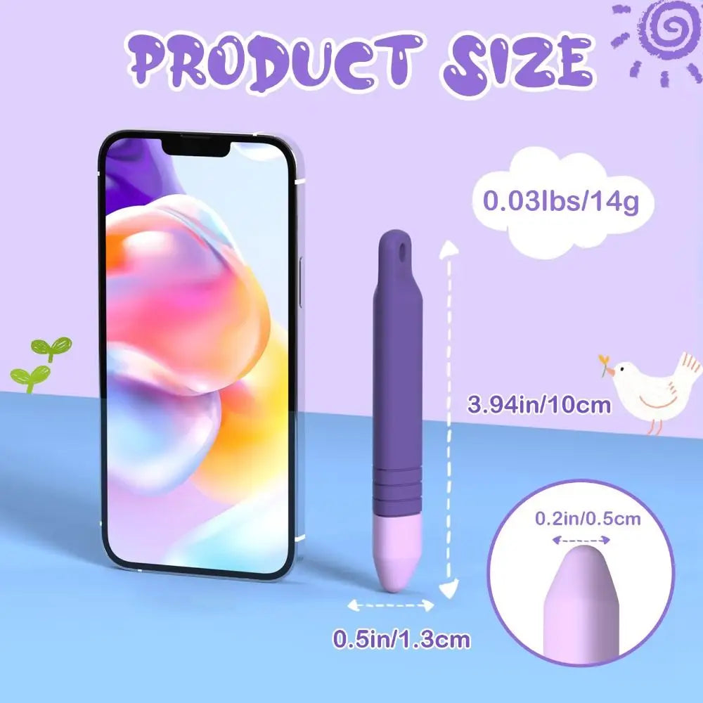 Anti-Rolling Kid-Friendly Stylus Pens Kids Silicone Tablet Stylus Pens All Touch Screen Devices with Anti-lost Tether