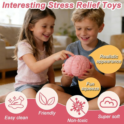 Giant Brain Squishy Toys Stress Relief Sensory Toys for Adults & Kids, Anxiety Relief Fidget Toys for Autism & ADHD Gag Gifts
