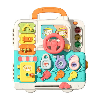 Baby Sensory Busy Board Montessori Toys Music Lights Switch Multifunction Travel Play Early Educational Activities Toy for Kids