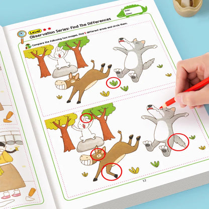 Montessori Look And Find Different Game Improve Visual Perception Skills Toddler Early Education Colorful Learning Book for Kids