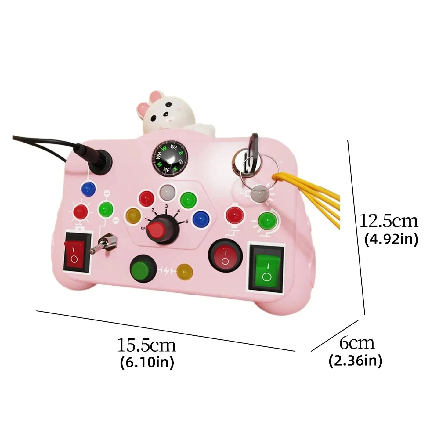 Montessori Busy Board Sensory Toys LED Light Switch Control Board Portable Electric Puzzle Early Educational Puzzle Toy for Kids