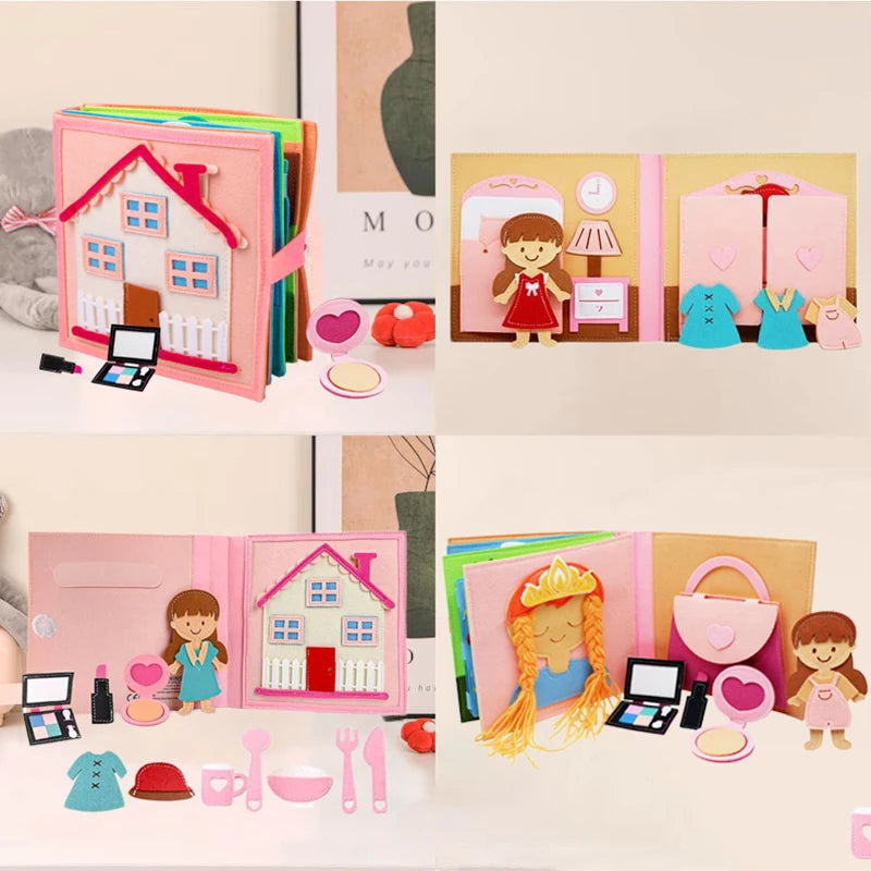 Montessori Felt Busy Book Toddlers Quiet Book Preschool Daily  Learning Activities Educational Travel Toys for Kids Age 2+ Years