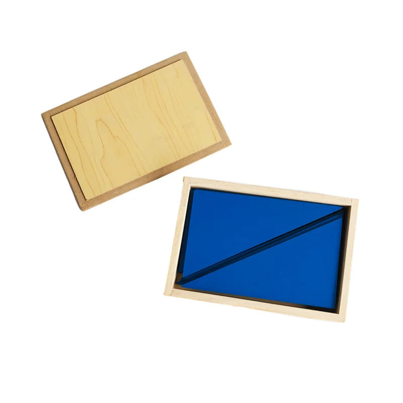 Montessori Blue Triangles Constructive Game Building Creative Toys for Kids Wooden Jigsaw Puzzle Early Childhood Education