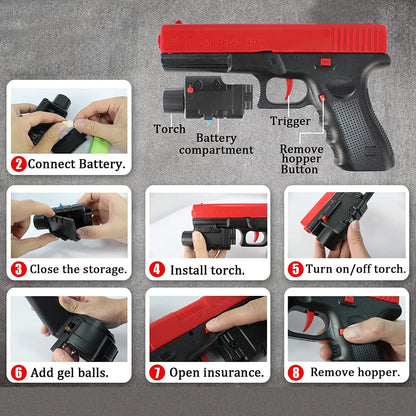 Kids & Adults Outdoor Game Toy, Play Blaster with Dual Magazines and Accessories