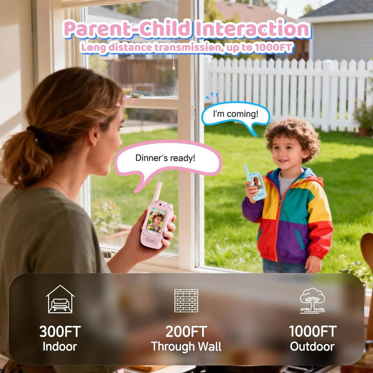 Kids Video Walkie Talkie Mini Smart Camera 2PCS Rechargeable 2-inch Screen One-Click HD Call Intercom For Kids Gifts