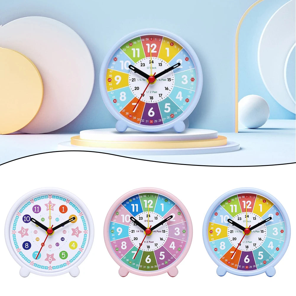 Friendly Silent Learning Clock with Colorful Design and 24 Hour Time Format for Teaching Hours and Minutes Clearly