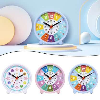 Friendly Silent Learning Clock with Colorful Design and 24 Hour Time Format for Teaching Hours and Minutes Clearly