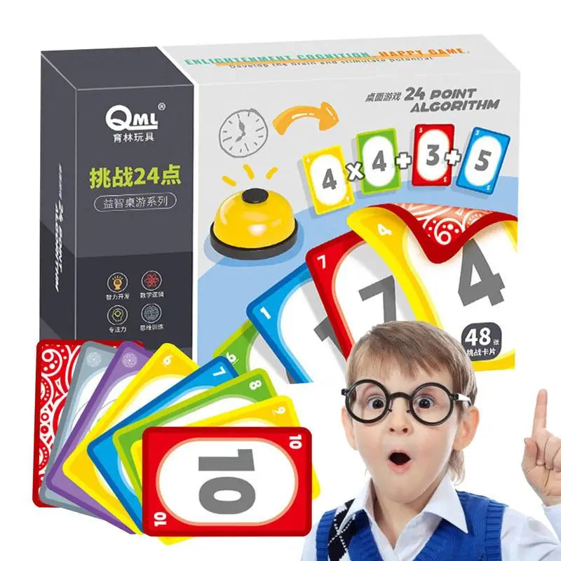 Children's Intelligence Training Card 24 Point Math Addition Subtraction Arithmetic Quick Calculation Toy Family Party Games