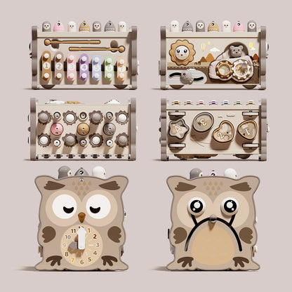 Children Montessori Toy Sensory Magnetic Educational Fishing Owl Busy Board Mole Game Number Xylophone for 3 Year Toddlers Gifts