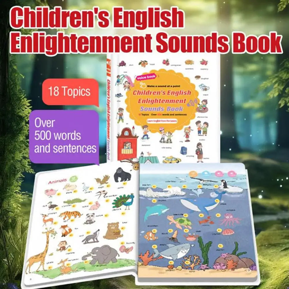 500+ Words Audio Learning Book Early Education Learning Machine Interactive Point-and-read Sound Book English Words