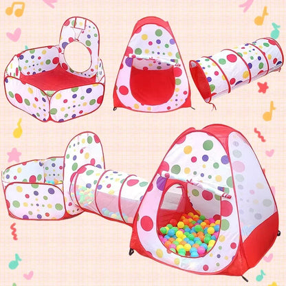 Portable 3 In 1 Kids Play Set Tent Ball Pit Crawling Tunnel Ball Pool Playpen Yard Room Indoor Playground Gift Toy For Children