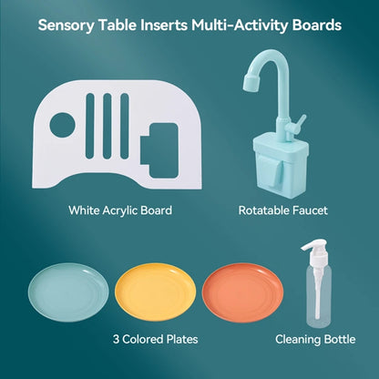 BPA-Free Wooden Activity Table Accessories Sensory Fine Motor Skills Training Family Role-Playing Toys Early Learning Toys Gifts