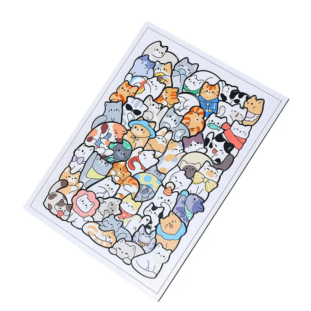 Kids Creative Animal Shape Puzzles Table Games Dog Cat Panda Stacked Puzzle Brain Games Montessori Thinking Education Wooden Toy