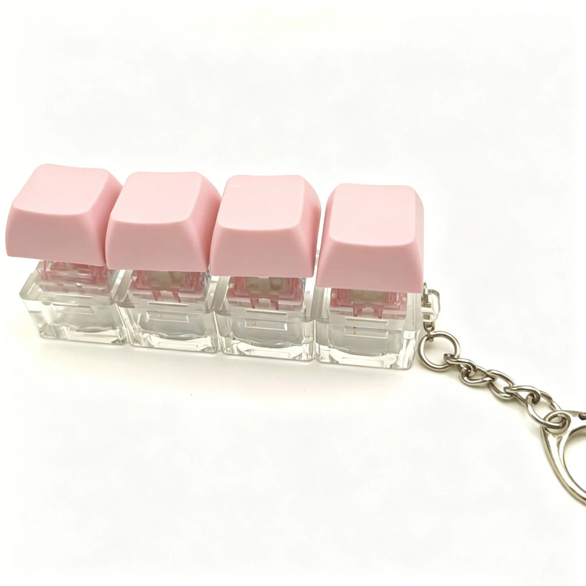 Creative 4 Keys Finger Keyboard Keychain DIY Button Keycap Clicker Fidget Toy Adult Stress Relief Decompression Toy