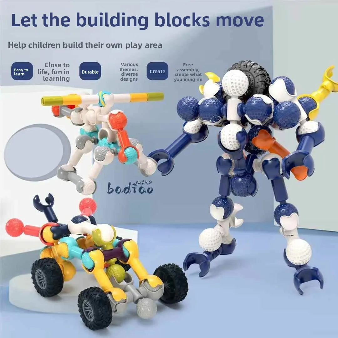 Children's Creative DIY Skeleton Joint Building Blocks Multifunction Large Particle Handmade Assembly Educational Toys