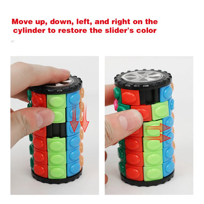Creative 3D Interest Rotating Sliding Magic Cube Color Desk  Decompression Puzzle  Child Puzzle Toy Parent-child Prop Gift