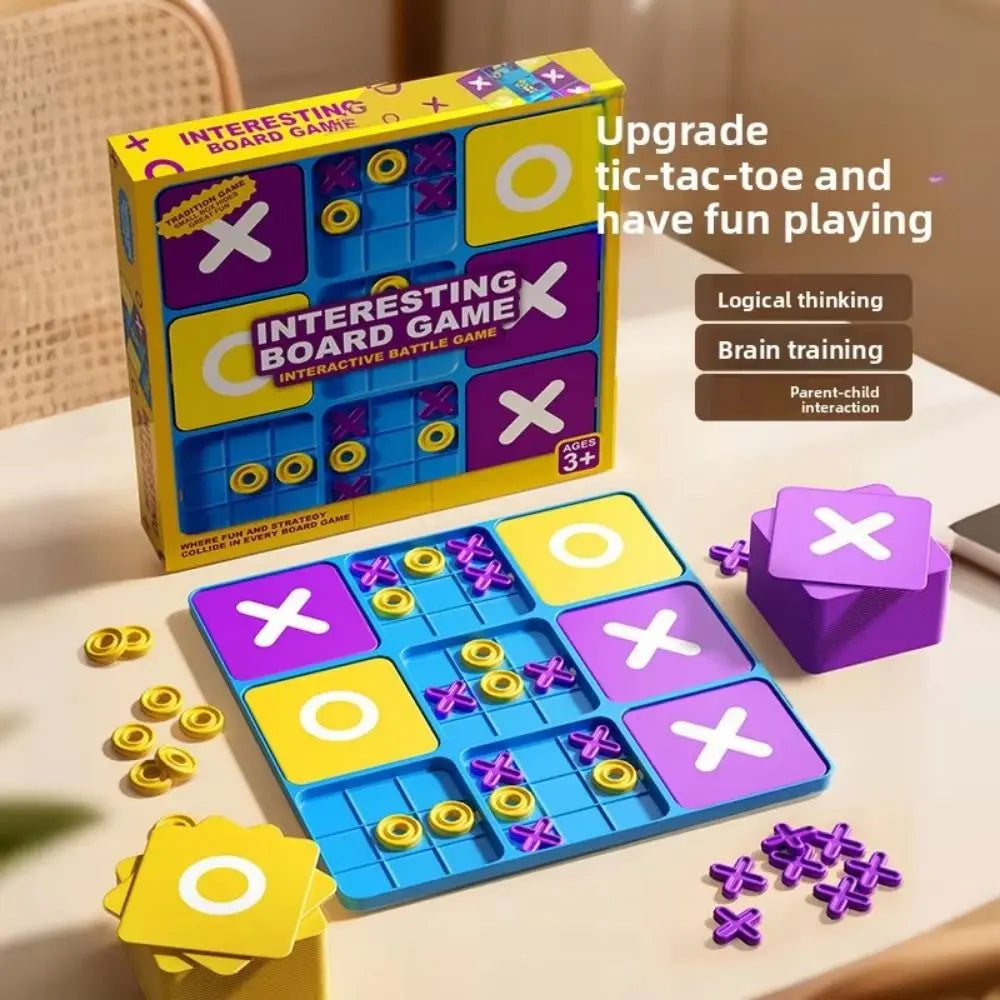 Creative Tic Tac Toe Board Game Montessori Parent-Child Interactive Montessori Puzzle Table Game Cognitive Development Portable