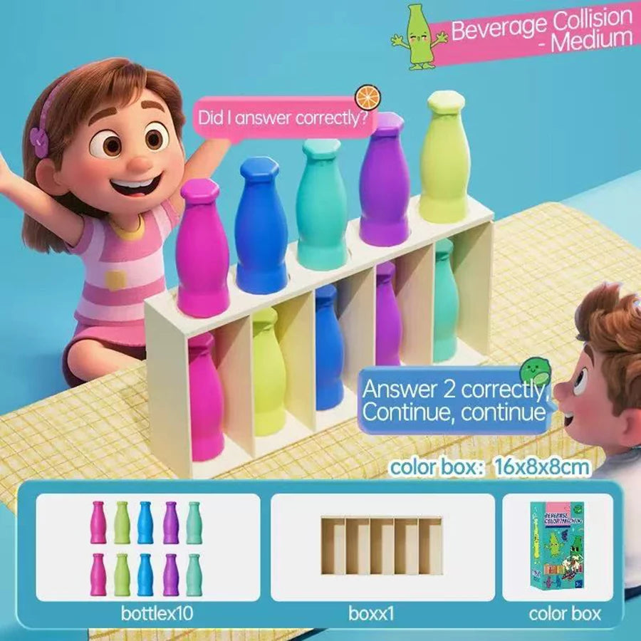 Learning Children's early childhood education guess fun drink color pair toy memory training parent-child interactive board game