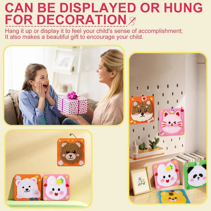 First Sewing Kit for Beginner Kids Arts Crafts DIY Embroidery Projects Animal Dolls Set Gift for Girls Boys Learn to Sew Felt Cr