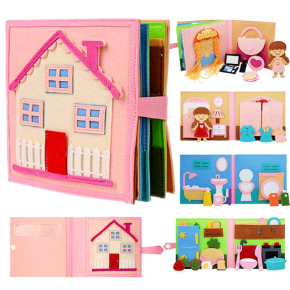 Montessori Felt Busy Book Toddlers Quiet Book Preschool Daily  Learning Activities Educational Travel Toys for Kids Age 2+ Years
