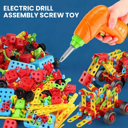 Children Toys Career Role Play Toys Toolbox Screw Electric Drill Building Block Disassembly Educational Toys Kids Work Tools Boy