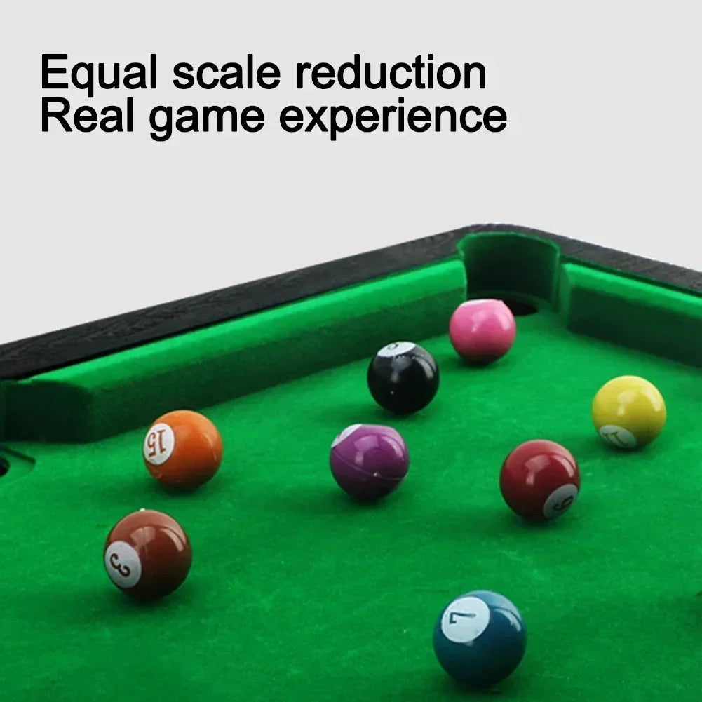 Pool Table Playset Top Game For Kids Adults Portable Interactive Stress Relief Indoor Family Game Toy Gift For The Family