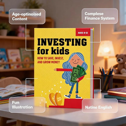 Kids Investing Book Ages 8-12 Financial Literacy Guide Teach Children Save Invest Grow Money Finance Learning Workbook