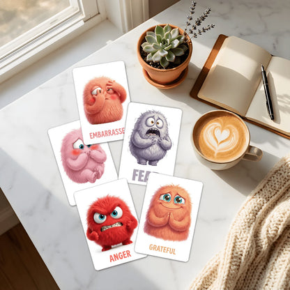 36Pcs Emotional Cognition Cards, Expression Training Tool, Self-Awareness Cards for Counseling & Mental Growth