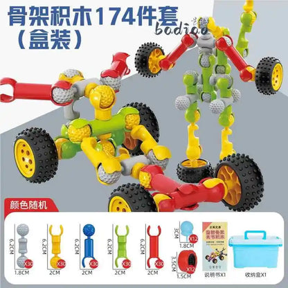 Children's Creative DIY Skeleton Joint Building Blocks Multifunction Large Particle Handmade Assembly Educational Toys