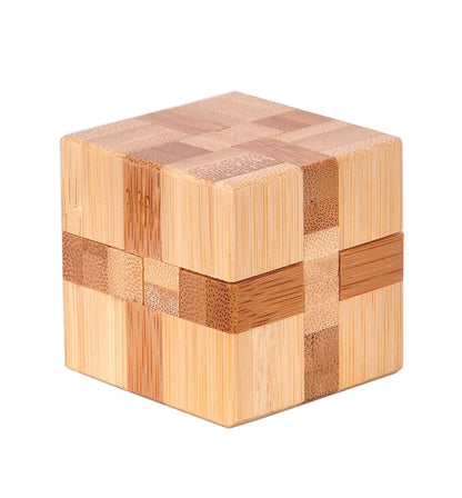 New Design IQ Brain Teaser Kong Ming Lock 3D Wooden Interlocking Burr Puzzles Game Toy Bamboo Small Size For Adults Kids