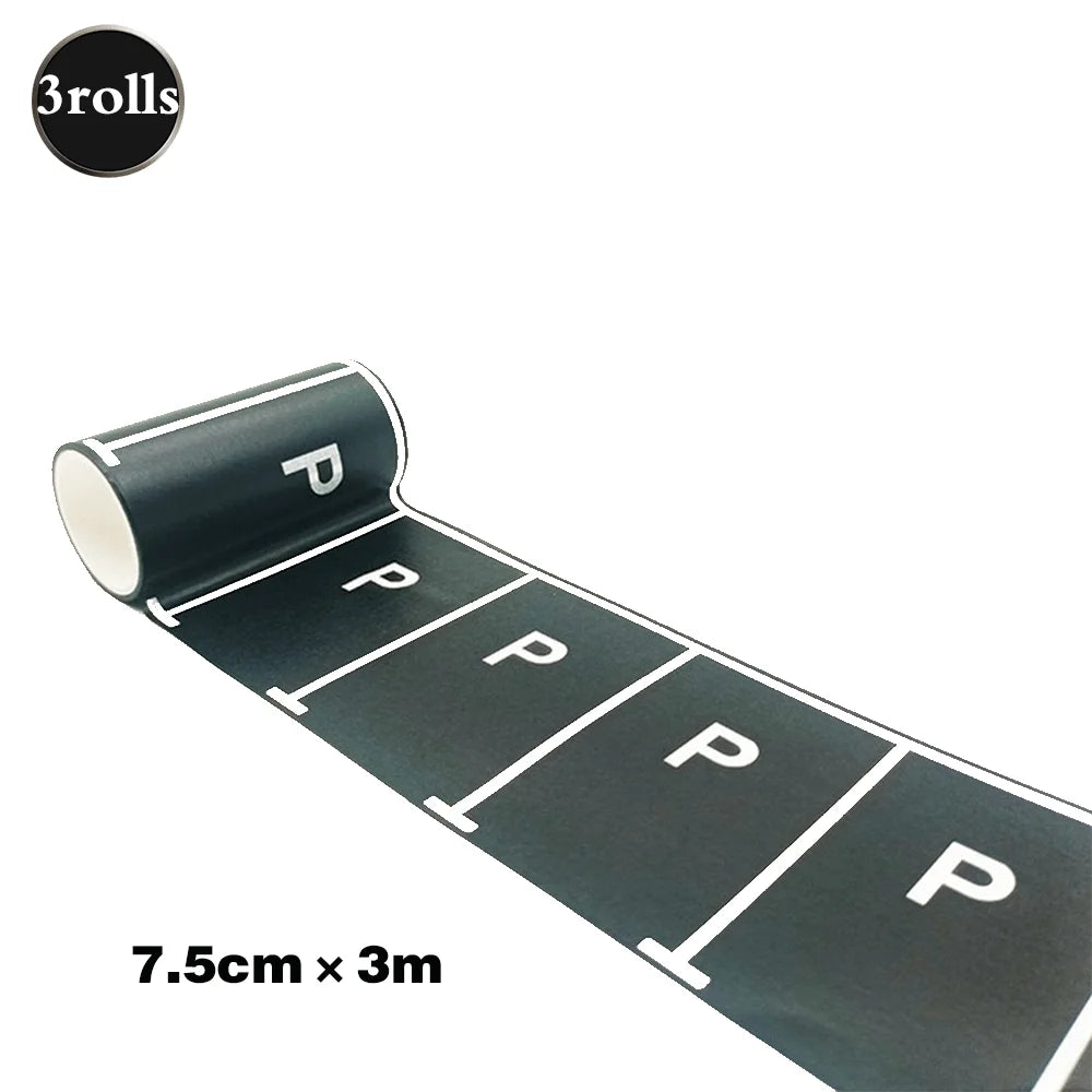 Creative Road Tapes Traffic DIY Highway Train Railway Tape Cartoon Car Stickers for Kids Racing Car Birthday Party Creative Gift