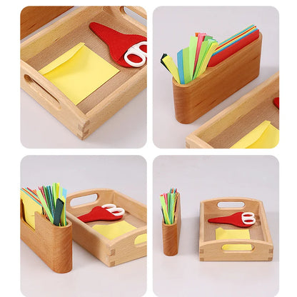Montessori Scissors Activities Hand-Eye Coordination Game Childcare Kindergarten Educational Equipment Early Learning Toys