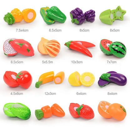 Children Pretend Play Food Toys for Kids Kitchen Vegetable Playset Cut Fruit Vegetables Toy Toddler Birthday Christmas Gift Toys