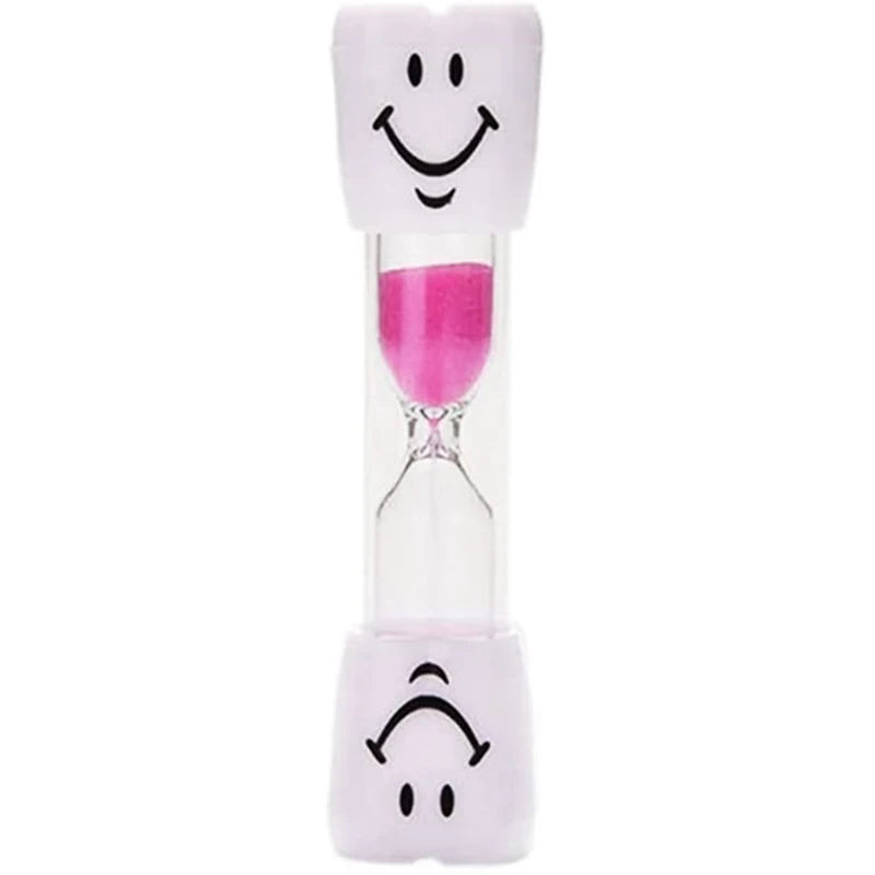 Creative Kids 3-Minute Toothbrush Timer Hourglass with Cartoon Smiling Face Anti-Fall Educational Fun Plastic Student Gift