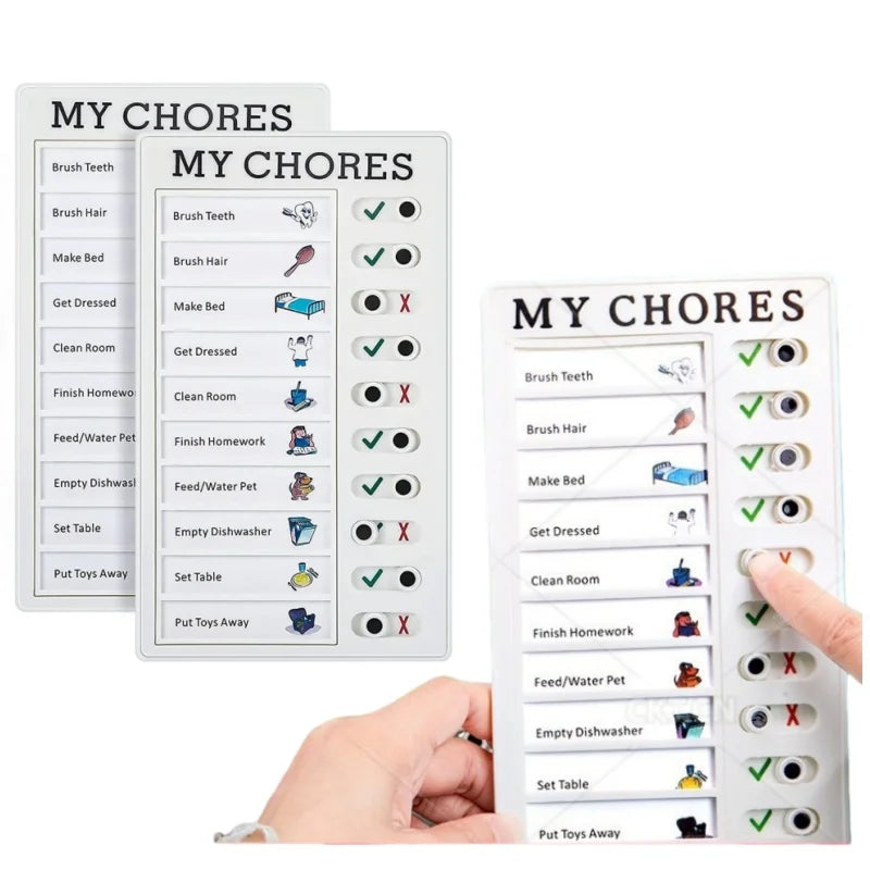 Summer Self-discipline Clock in Device for Children. Daily Habit Development Board. Household Visualization Task Schedule
