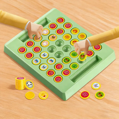 Kids Memory Game Educational Flip Board Toy Animal Fruit Dinosaur Logical Thinking Multi‑Player Learning Gift for 3‑6 Years Old