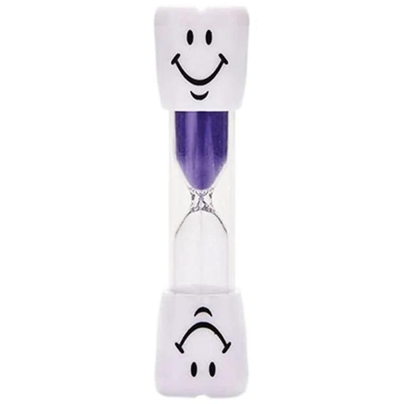 Creative Kids 3-Minute Toothbrushing Timer Hourglass Cartoon Smiling Face Anti-Fall Plastic Educational Fun Student Gift
