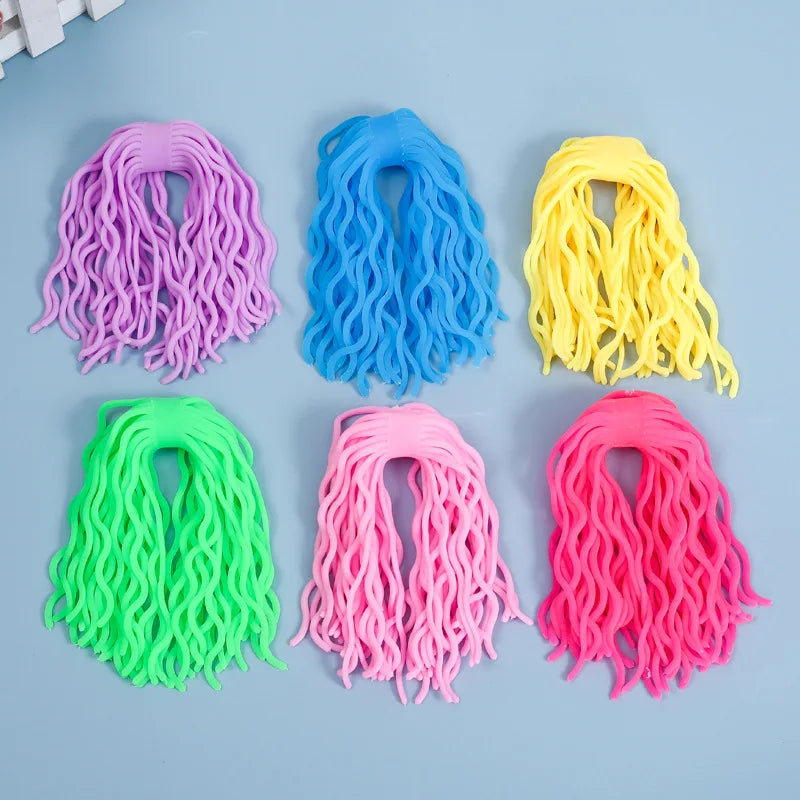 Kids Autism Vent Toys Sensory Toys Stress Relief Tpr Soft Rubber Lala Le Creative Decompression Spaghetti Coloured Stretchy Rope
