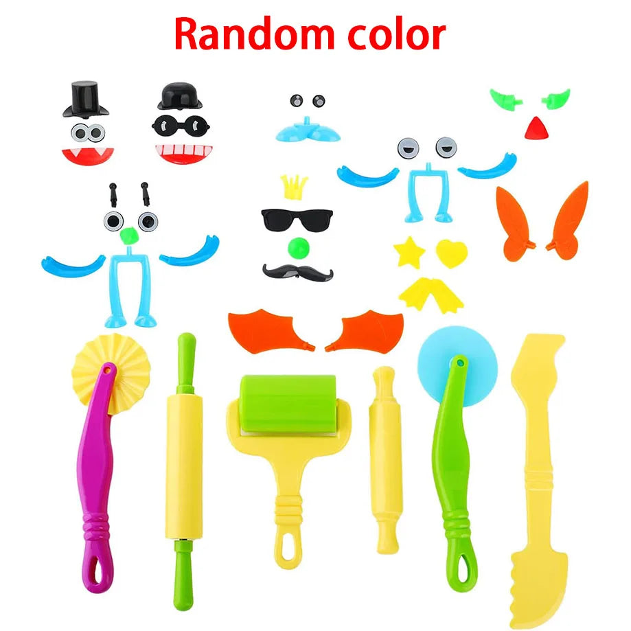 Children DIY Play Dough Tools Set Creative Plastic Cutters Rollers Molds Playdough Decorative Accessories Toddler Kids Toys Gift