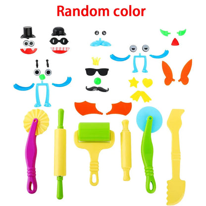 Children DIY Play Dough Tools Set Creative Plastic Cutters Rollers Molds Playdough Decorative Accessories Toddler Kids Toys Gift