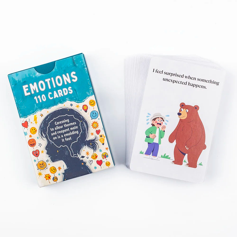 110pcs Kids Adults Emotions Flashcards Emotional Recognition & Expression Fun Learning Game Interactive Board Playing Cards Set