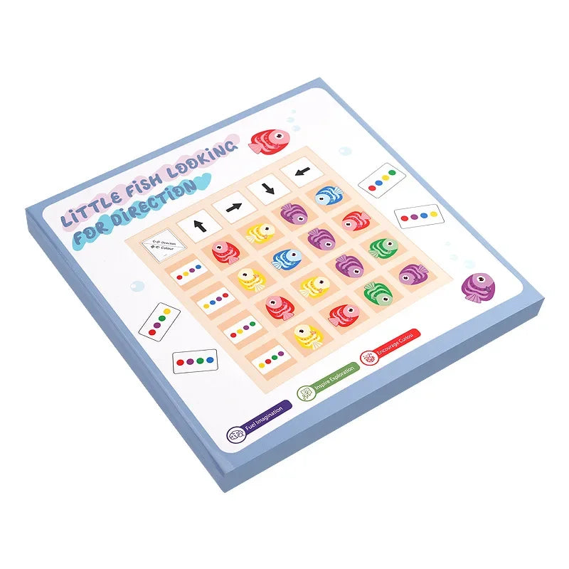 Wooden Montessori Learning Toys Interactive Battle Board Game for Kids Logical Thinking Training Color & Direction Cognition